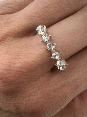 Rhinestones gold ring